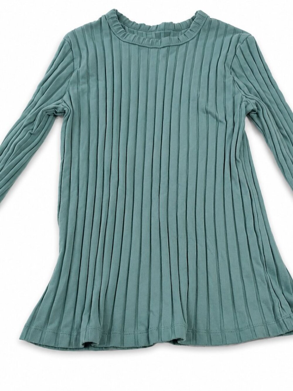 Ribbed Teal Top Flat Lay For Women | Size M | Color Turquoise